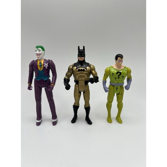 Vintage 1989 & 1990 Kenner Action Figures 4.5" Batman - Joker - Riddler - Picture 1 of 7